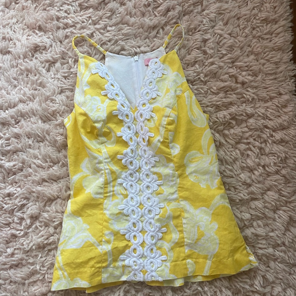 lily pulitzer yellow and white tank top!